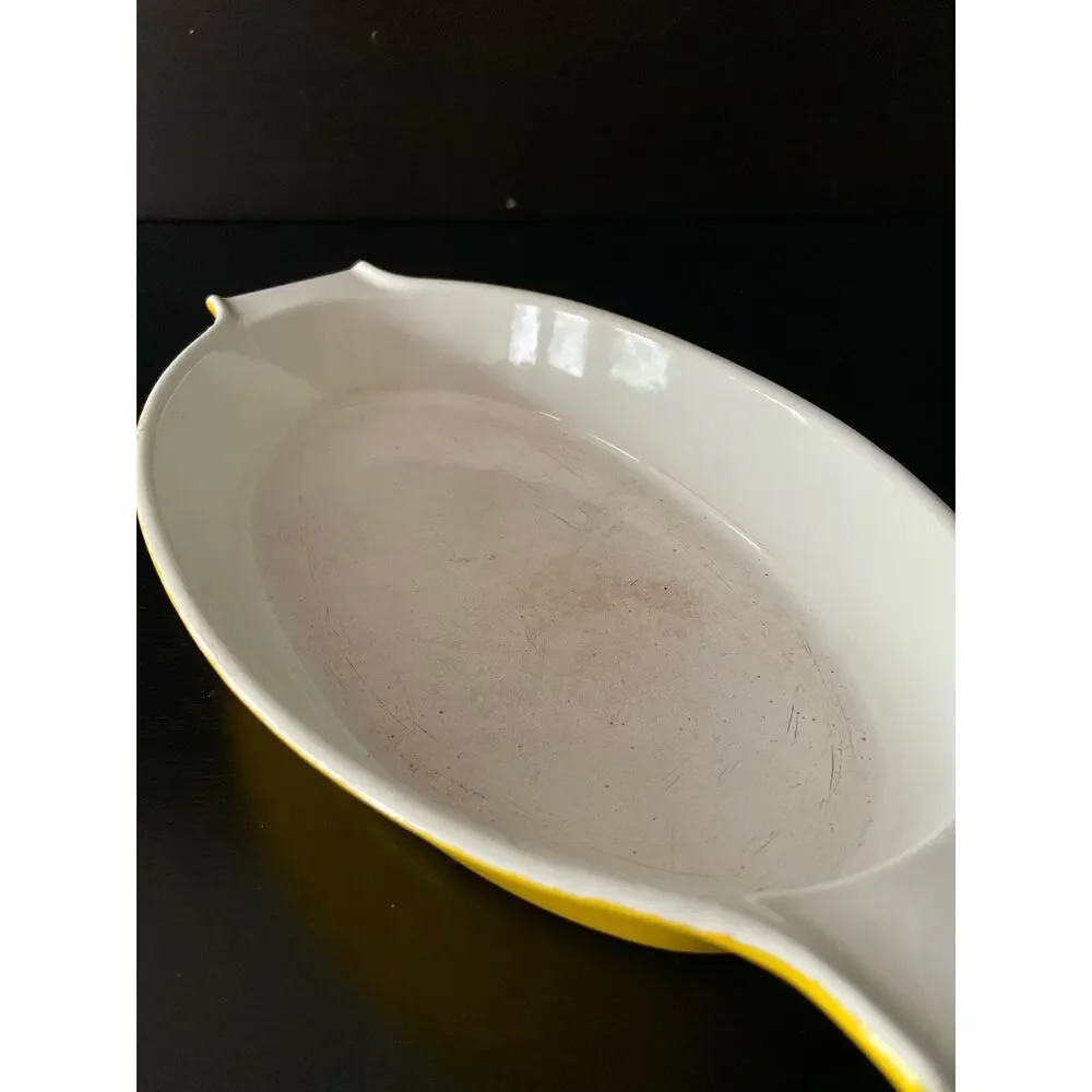 COPCO #7409 Michael Lax Design Yellow Enameled Cast Iron Dish